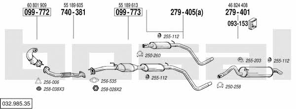 Bosal 032.985.35 Exhaust system 03298535
