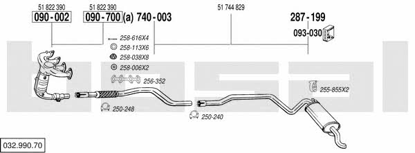 Bosal 032.990.70 Exhaust system 03299070