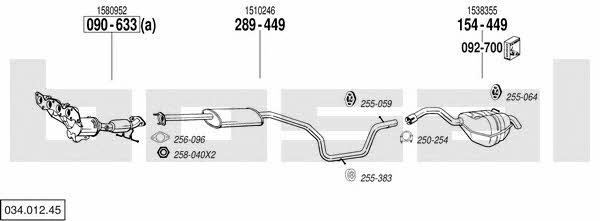 Bosal 034.012.45 Exhaust system 03401245