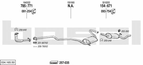 Bosal 034.165.50 Exhaust system 03416550 03416550 Bosal Exhaust system