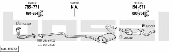 Bosal 034.165.51 Exhaust system 03416551 03416551 Bosal Exhaust system