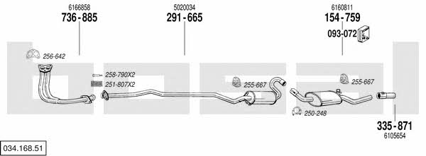  034.168.51 Exhaust system 03416851