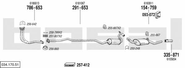 Bosal 034.170.51 Exhaust system 03417051 03417051 Bosal Exhaust system