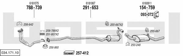 Bosal 034.171.10 Exhaust system 03417110 03417110 Bosal Exhaust system