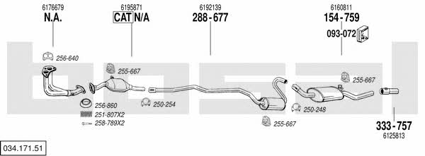 Bosal 034.171.51 Exhaust system 03417151 03417151 Bosal Exhaust system