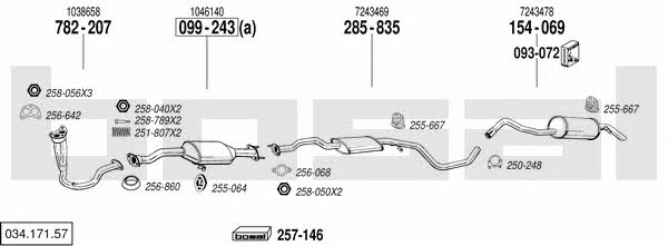  034.171.57 Exhaust system 03417157