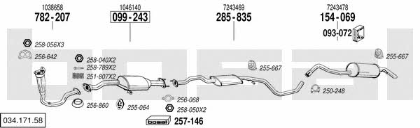  034.171.58 Exhaust system 03417158