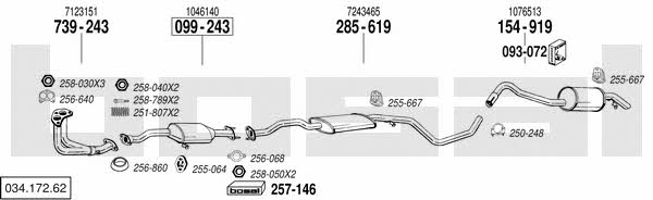 Bosal 034.172.62 Exhaust system 03417262