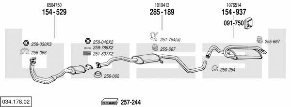 Bosal 034.178.02 Exhaust system 03417802 03417802 Bosal Exhaust system