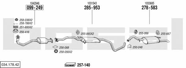 Bosal 034.178.42 Exhaust system 03417842
