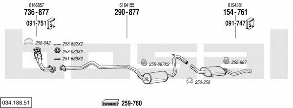 Bosal 034.188.51 Exhaust system 03418851