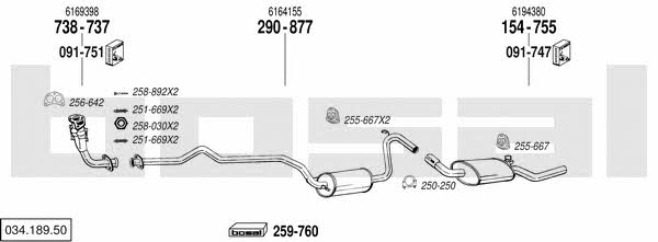  034.189.50 Exhaust system 03418950