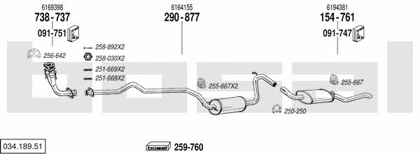 Bosal 034.189.51 Exhaust system 03418951