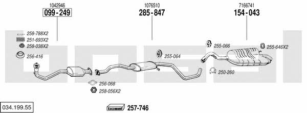 Bosal 034.199.55 Exhaust system 03419955