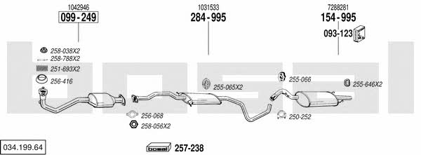 Bosal 034.199.64 Exhaust system 03419964 03419964 Bosal Exhaust system