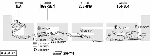 Bosal 034.203.61 Exhaust system 03420361 03420361 Bosal Exhaust system