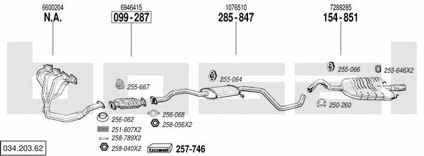Bosal 034.203.62 Exhaust system 03420362 03420362 Bosal Exhaust system
