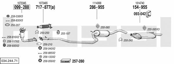 Bosal 034.244.71 Exhaust system 03424471