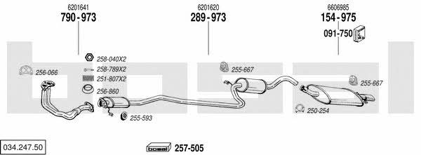 Bosal 034.247.50 Exhaust system 03424750 03424750 Bosal Exhaust system