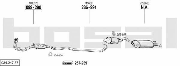 Bosal 034.247.57 Exhaust system 03424757
