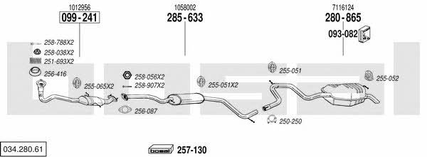  034.280.61 Exhaust system 03428061