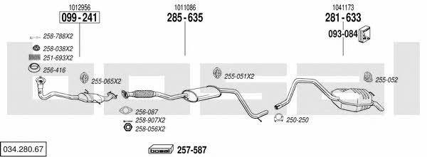 Bosal 034.280.67 Exhaust system 03428067