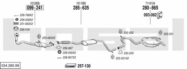  034.280.99 Exhaust system 03428099