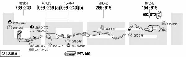 Bosal 034.335.91 Exhaust system 03433591