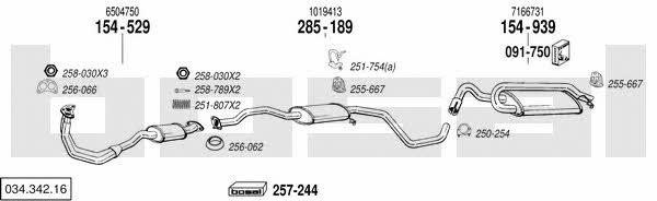 Bosal 034.342.16 Exhaust system 03434216 03434216 Bosal Exhaust system