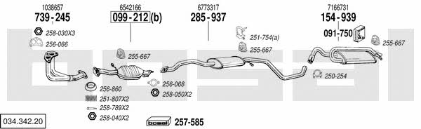 Bosal 034.342.20 Exhaust system 03434220 03434220 Bosal Exhaust system