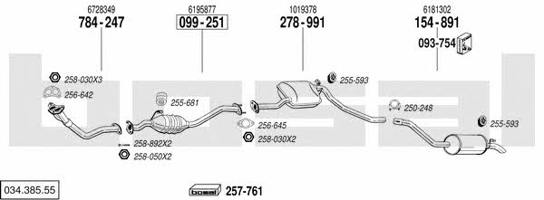 Bosal 034.385.55 Exhaust system 03438555