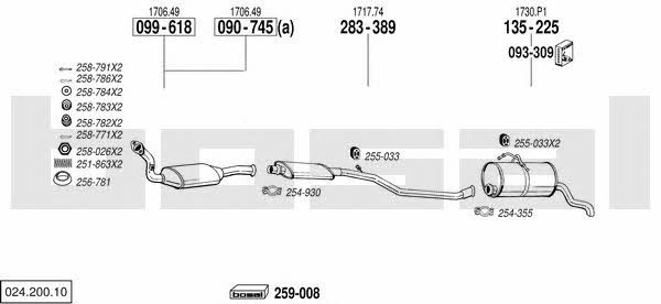 Bosal 024.200.10 Exhaust system 02420010