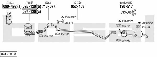 02470000 Bosal Exhaust system