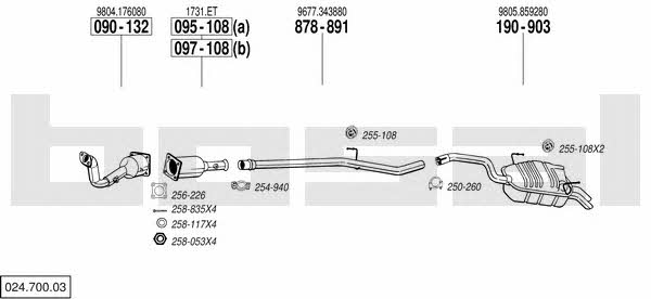 Bosal 024.700.03 Exhaust system 02470003