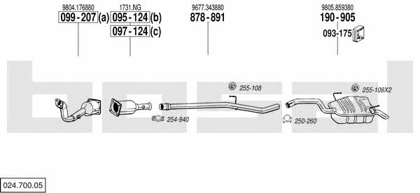 Bosal 024.700.05 Exhaust system 02470005