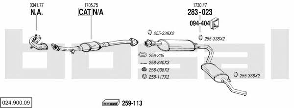 Bosal 024.900.09 Exhaust system 02490009 02490009 Bosal Exhaust system