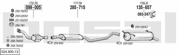 Bosal 024.900.13 Exhaust system 02490013