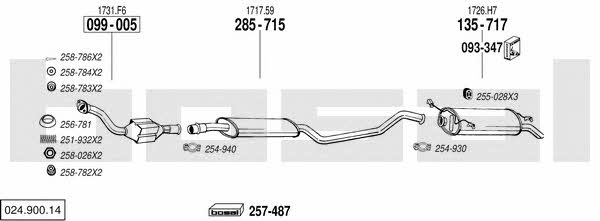 Bosal 024.900.14 Exhaust system 02490014