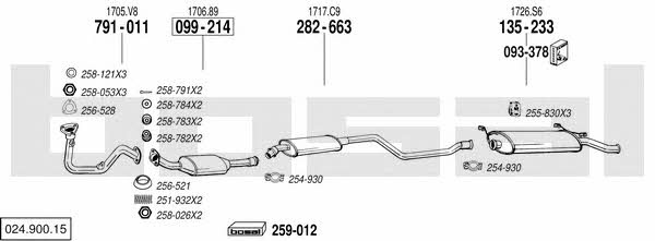  024.900.15 Exhaust system 02490015