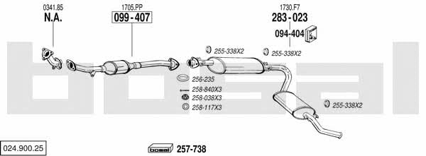 Bosal 024.900.25 Exhaust system 02490025 02490025 Bosal Exhaust system