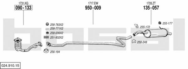 Bosal 024.910.15 Exhaust system 02491015