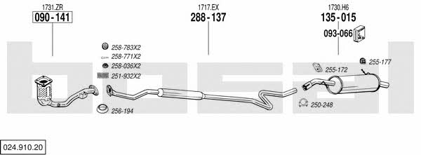Bosal 024.910.20 Exhaust system 02491020