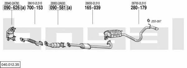 Bosal 040.012.35 Exhaust system 04001235 04001235 Bosal Exhaust system
