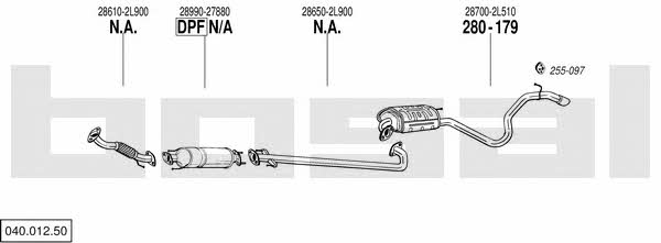 Bosal 040.012.50 Exhaust system 04001250 04001250 Bosal Exhaust system