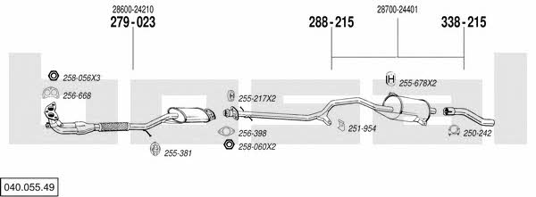 Bosal 040.055.49 Exhaust system 04005549