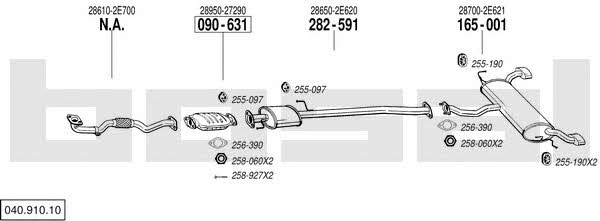 Bosal 040.910.10 Exhaust system 04091010 04091010 Bosal Exhaust system