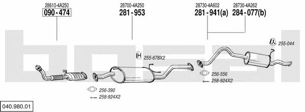  040.980.01 Exhaust system 04098001
