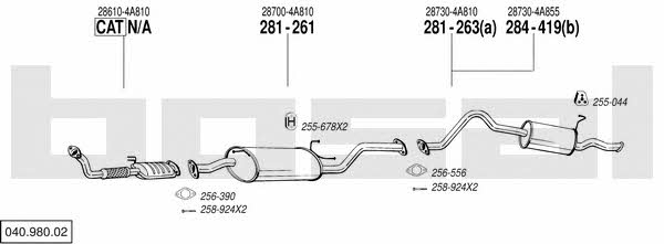  040.980.02 Exhaust system 04098002