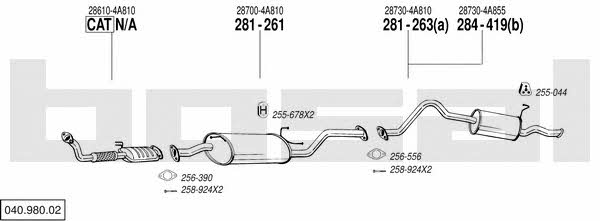 04098002 Bosal Exhaust system