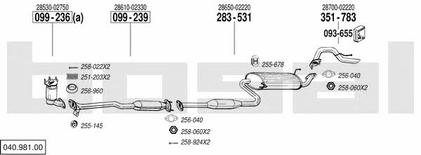 Bosal 040.981.00 Exhaust system 04098100
